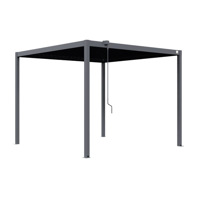 Primeyard Pergola 3x3 M Pfosten Und Lamellendach Aus Stahl - Anthrazitfarbene Terrassenüberdachung