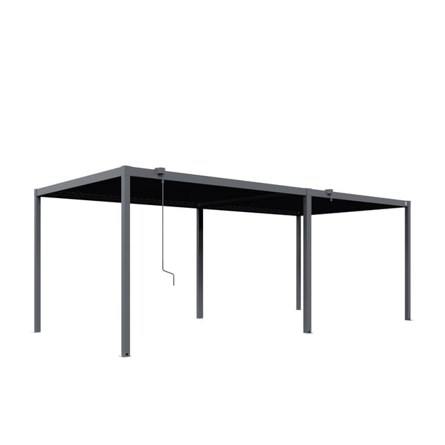 Primeyard Pergola 3x6,5 M Pfosten Und Lamellendach Aus Stahl - Anthrazitfarbene Terrassenüberdachung