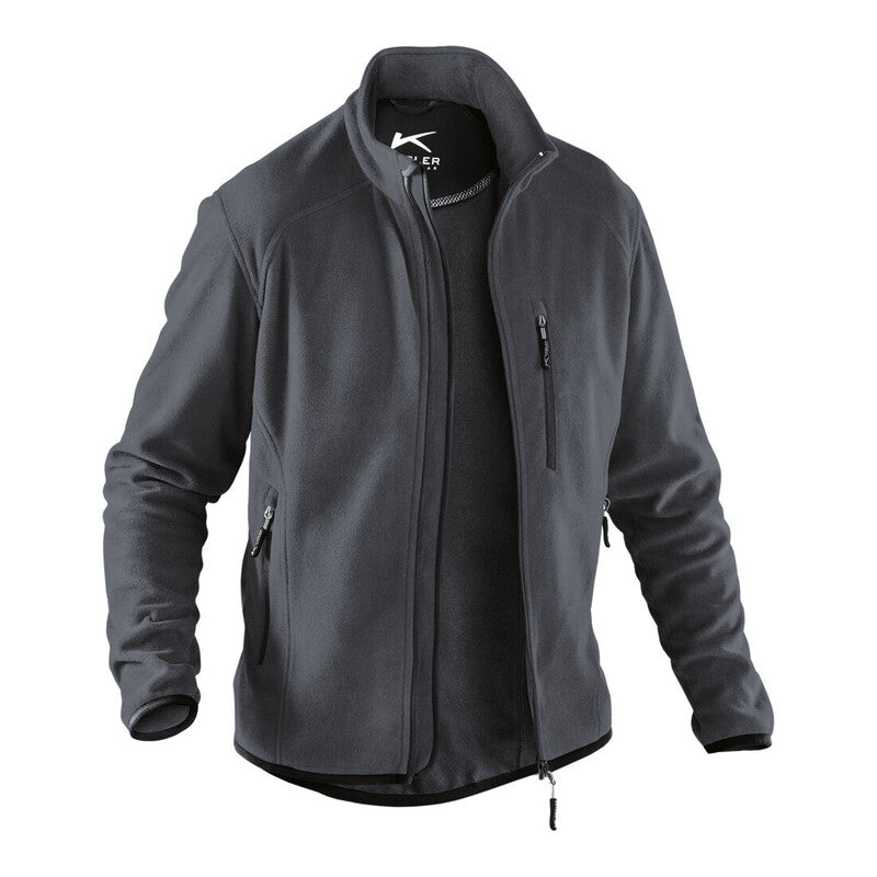 [neuwertig] B-ware Kübler Fleecejacke Anthrazit L Unisex Arbeitskleidung Atmungsaktiv Stretch Pulli