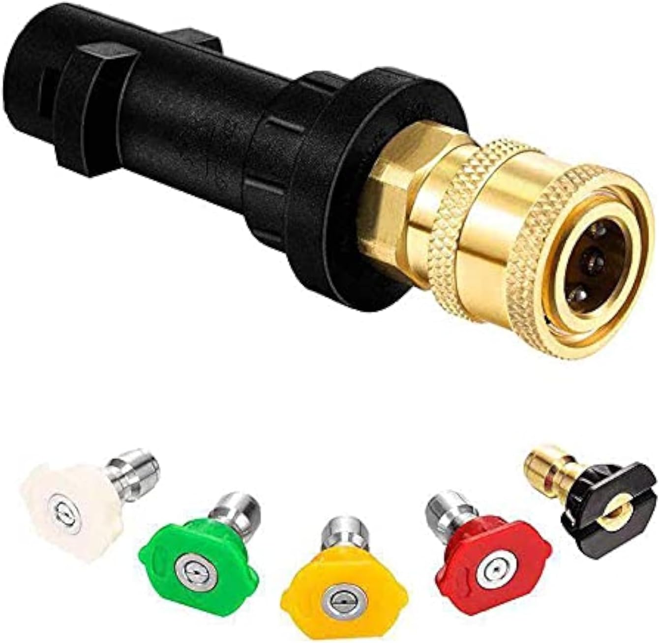 Adapter Für Hochdruckreinigerpistole, Set Mit 5 Düsen, Messing-schnellanschluss (weiblich), Kompatibel Mit Kärcher K2 Und K7 Modellen.