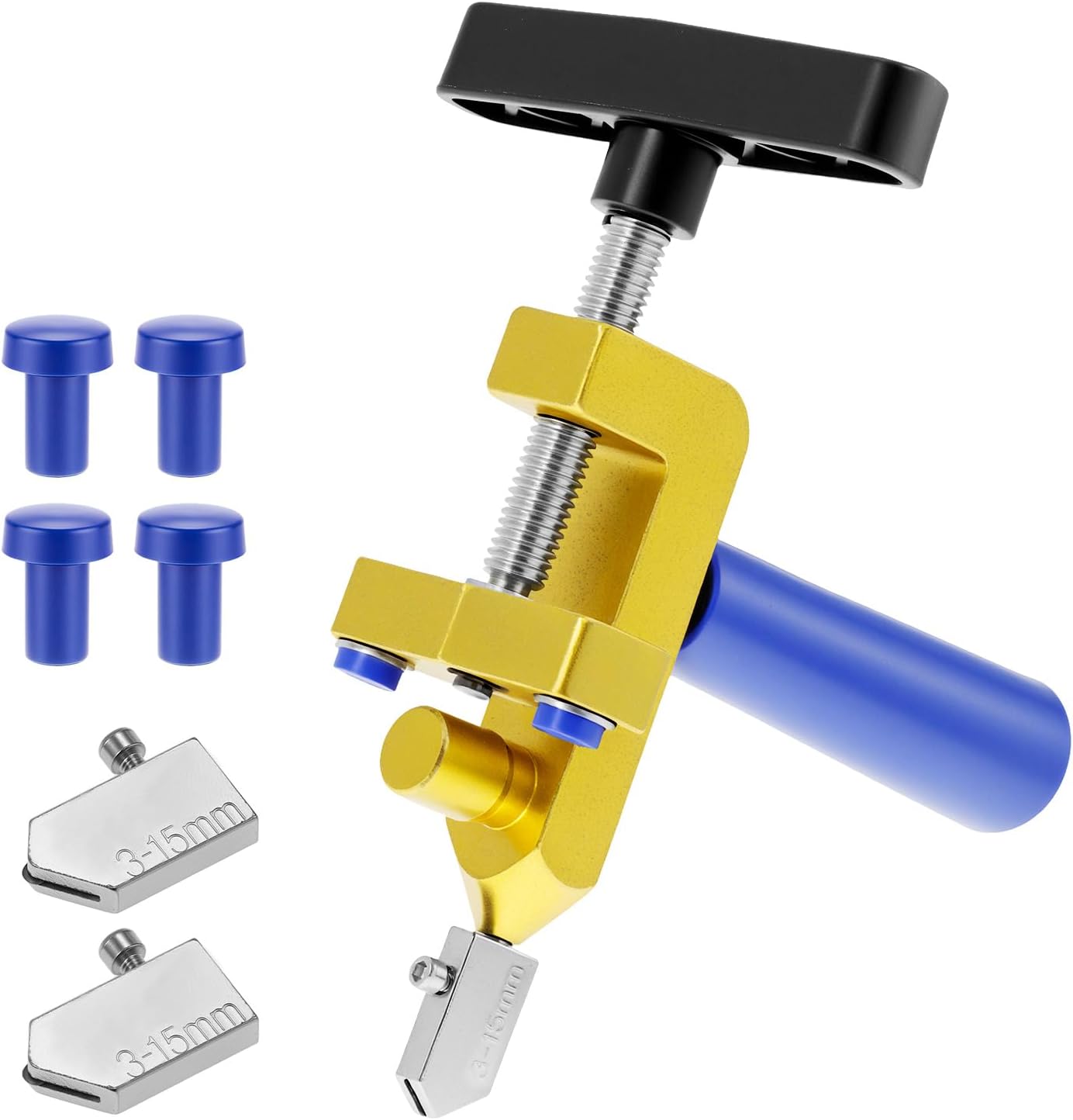 Handwerkzeuge Zum Schneiden Von Glas, 2-in-1-glasschneider Und Fliesenschneider (mit Schneidzange), Handwerkzeugset (einschließlich 3 Wolframkarbidklingen Und 4 Druckklingen).