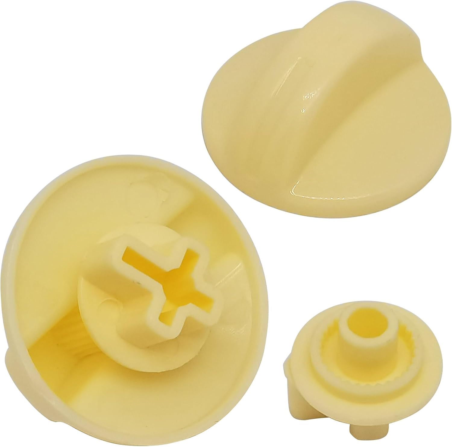 10 Bedienknöpfe Für Waschmaschinen Aus Kunststoff, Universelle Drehknöpfe, Gelb, 46 Mm Durchmesser, 33 Mm Höhe.