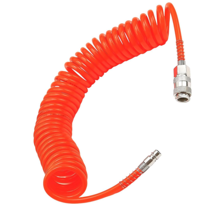Meter Langer Orangefarbener Druckluftschlauch (pu-druckluftschlauch), Ausgestattet Mit Einer 1/4-zoll-schnellkupplung, 5×8 Mm Durchmesser, Geeignet Für Luftkompressoren.