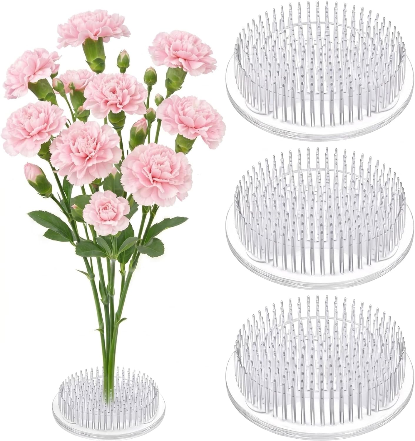 Set Mit 4 Durchsichtigen Kunststoff-blumenhaltern, 7 Cm (2,8 Zoll) Durchmesser.
