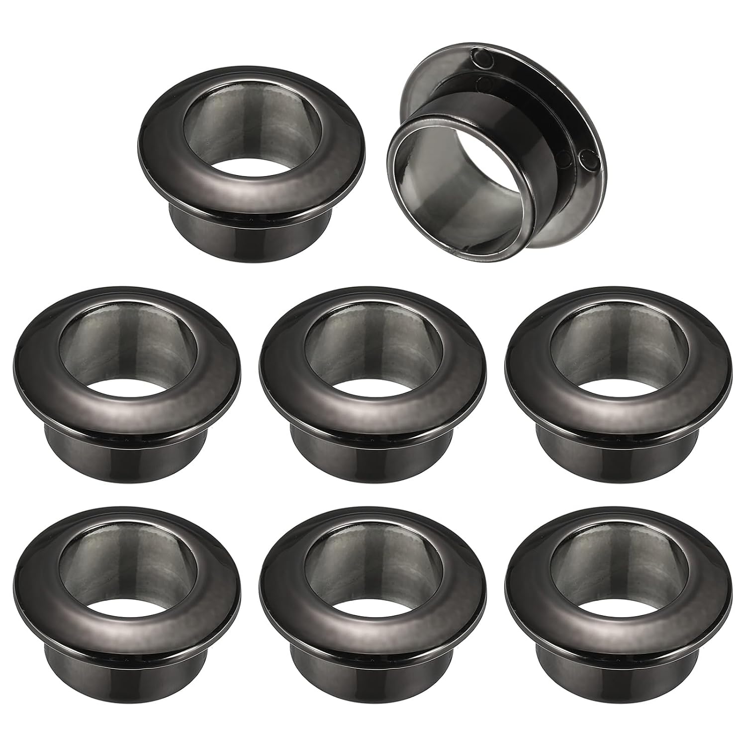 Set Mit 8 Kabelmanagementboxen Für Den Schreibtisch Mit 1-zoll (25 Mm) Kunststoff-kabeldurchführungsabdeckung [schwarz]