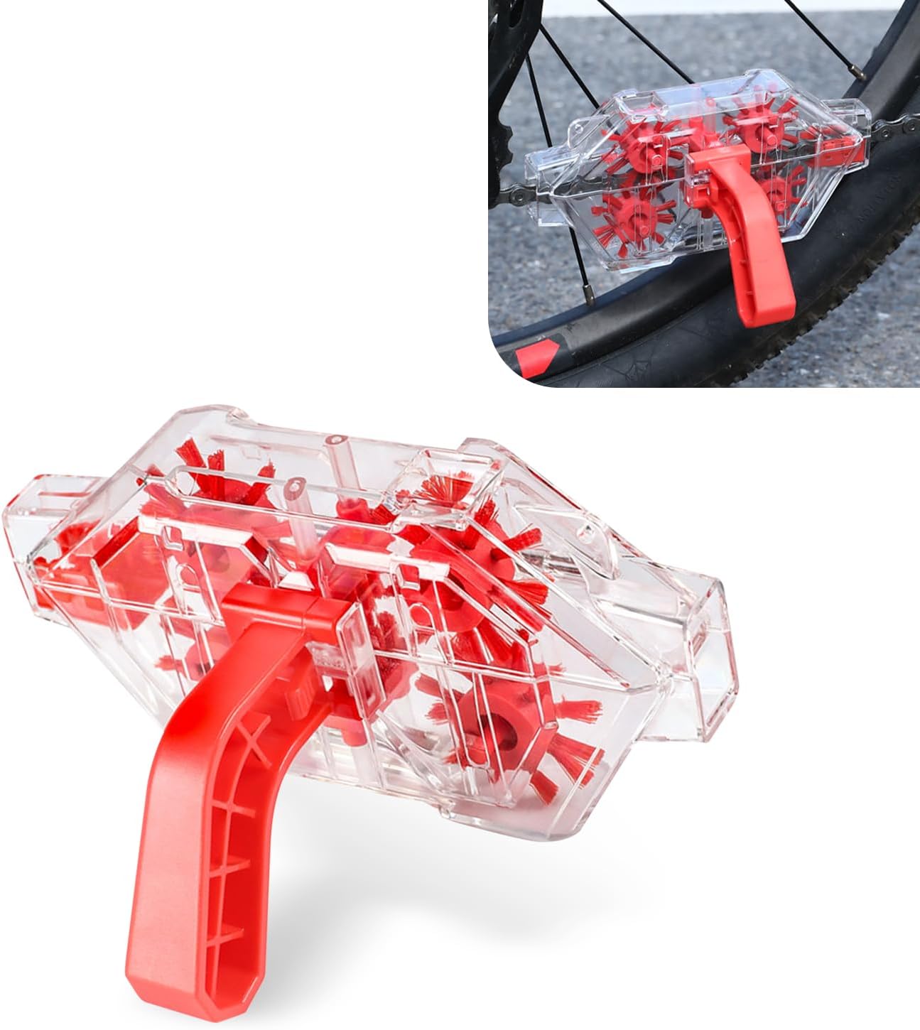 Fahrradkettenreinigungsset, Transparentes Design Zum Einweichen, Mit Integriertem Bürstenkopf