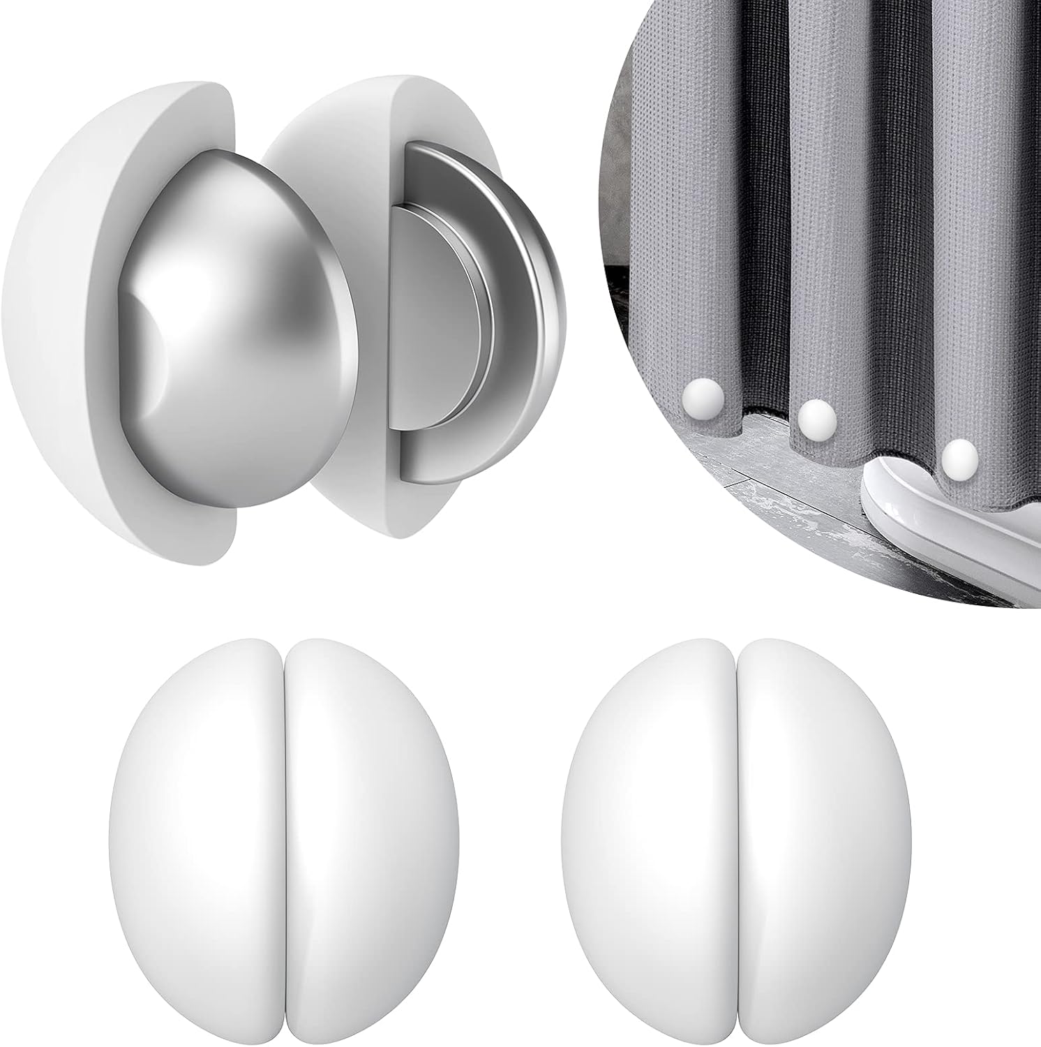 Duschvorhangmagnete – Anti-flatter-silikongewichte, Rostbeständig, Einfach Anzubringen, Verhindern Das Verrutschen Des Duschvorhangs (weiß – 3 Paar)