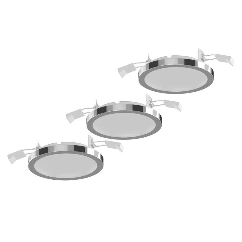 [neuwertig] B-ware Lightme Einbauleuchte Downlight Aqua Pur Led 3er Set Chrom Ø11cm Ip44 1500lm