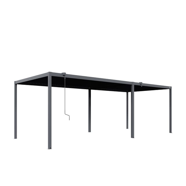 Primeyard Pergola 3x7 M Pfosten Und Lamellendach Aus Stahl - Anthrazitfarbene Terrassenüberdachung