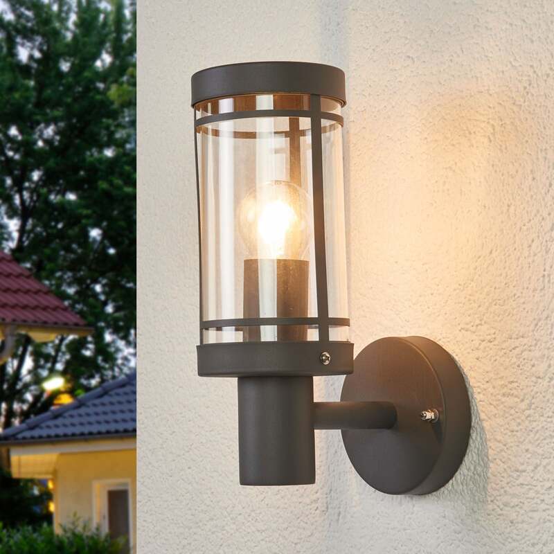 [neuwertig] B-ware Lindby Außenwandleuchte Djori Led Gartenlampe Edelstahl Anthrazit 28,5cm Ip44