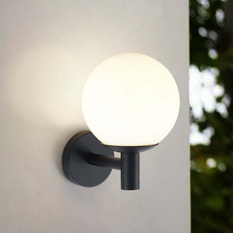 [neuwertig] B-ware Lindby Außenwandleuchte Dangan Led Gartenlampe Wandleuchte Dimmbar Schwarz Weiß