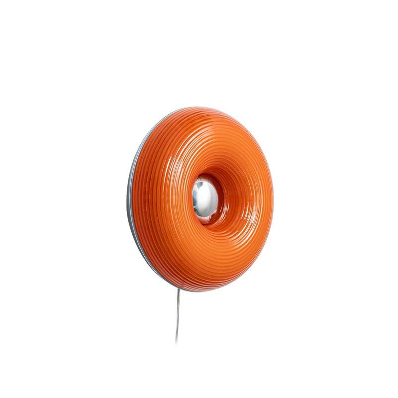 [neuwertig] B-ware Lindby Tischlampe Wandleuchte Fjora Led Dimmbar Orange Chrom Ø30cm 350lumen