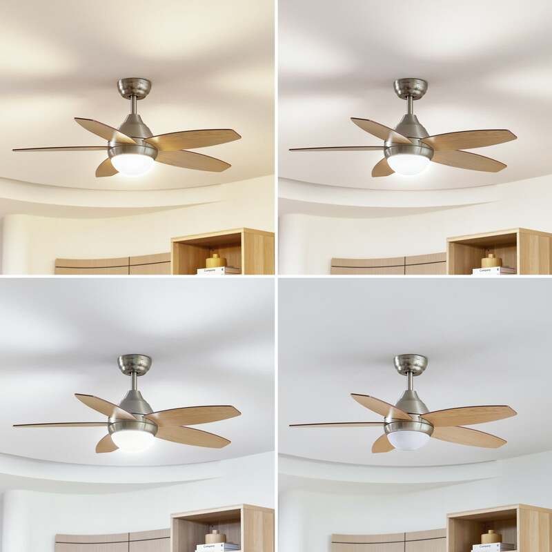 [neuwertig] B-ware Lindby Deckenventilator Ventilator Led Klasika Weiß Holz Hell Leise Dc 106 Cm