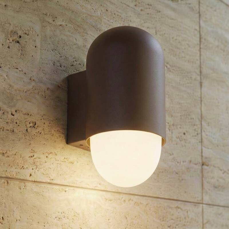 [neuwertig] B-ware Lindby Außenwandleuchte Pilva Led Gartenlampe Wandleuchte Dimmbar Braun Ip44