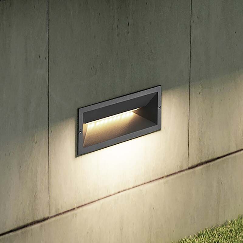 [neuwertig] B-ware Lucande Led-wandeinbauleuchte Jaano Anthrazit 11w Ip65 Für Außenbeleuchtung