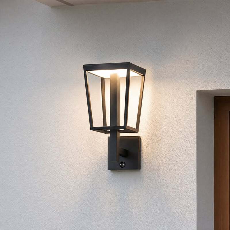 [gebraucht] B-ware Lucande Außenwandleuchte Lynx Led Gartenleuchte Mit Bewegungsmelder Schwarz