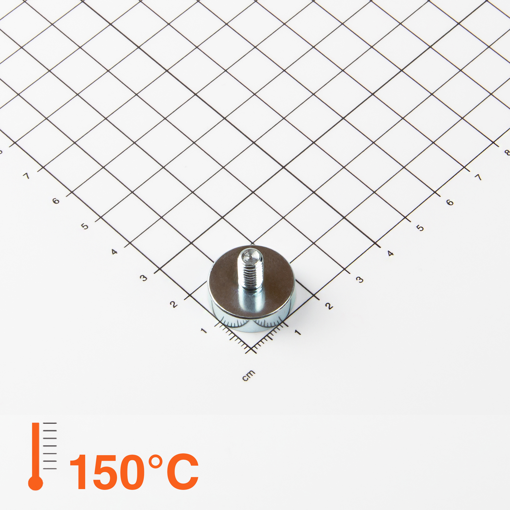 Magna-c Neodym Flachgreifer Mit Gewindezapfen Ø20x6mm Bis 150°c