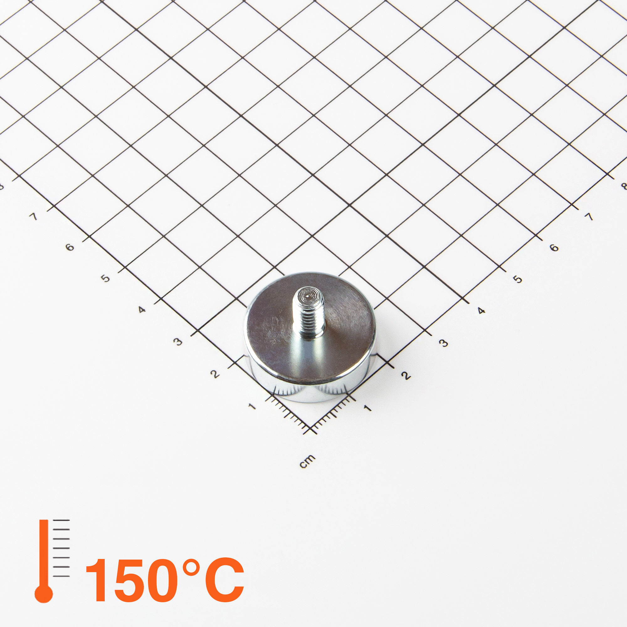 Magna-c Neodym Flachgreifer Mit Gewindezapfen Ø25x7mm Bis 150°c