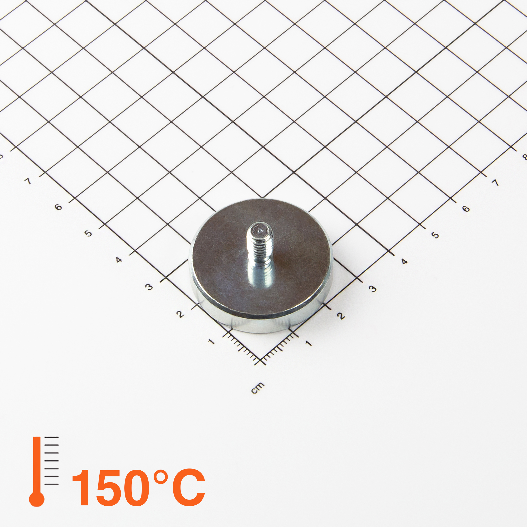 Magna-c Neodym Flachgreifer Mit Gewindezapfen Ø32x7mm Bis 150°c