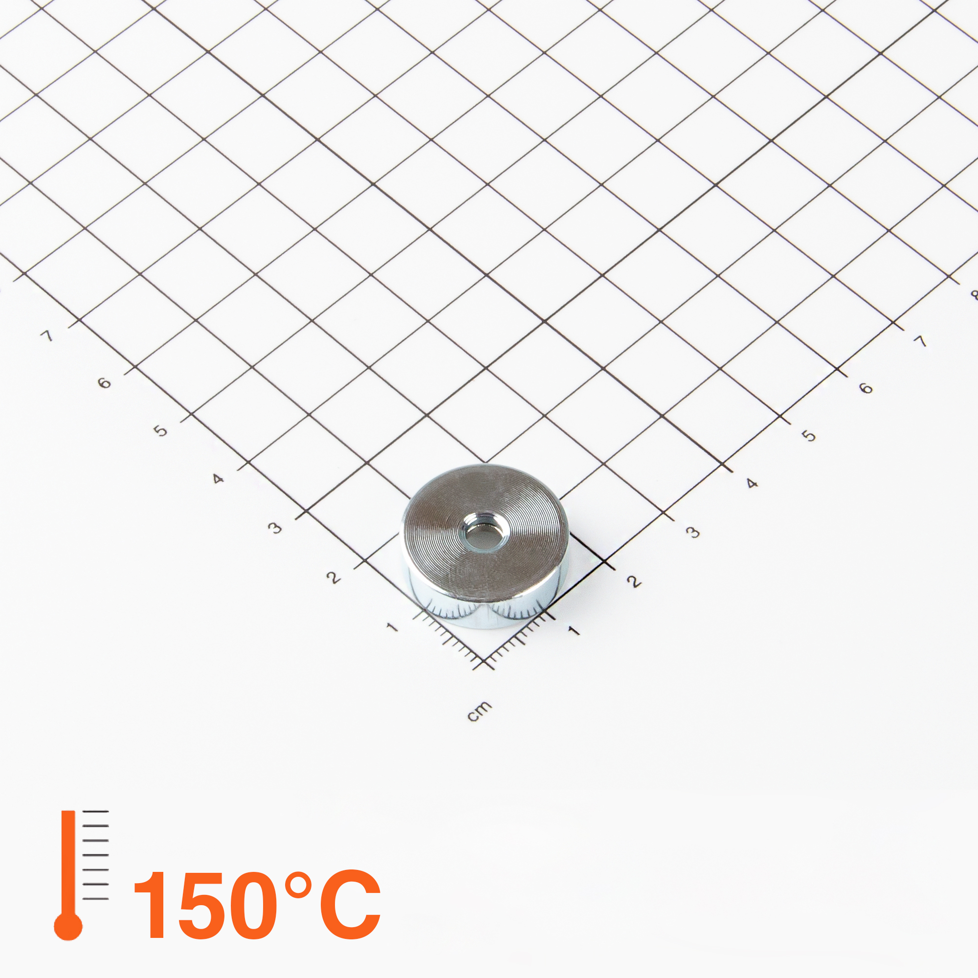 Magna-c Neodym Flachgreifer Ø20x6mm Mit Konischer Senkung Bis 150°c