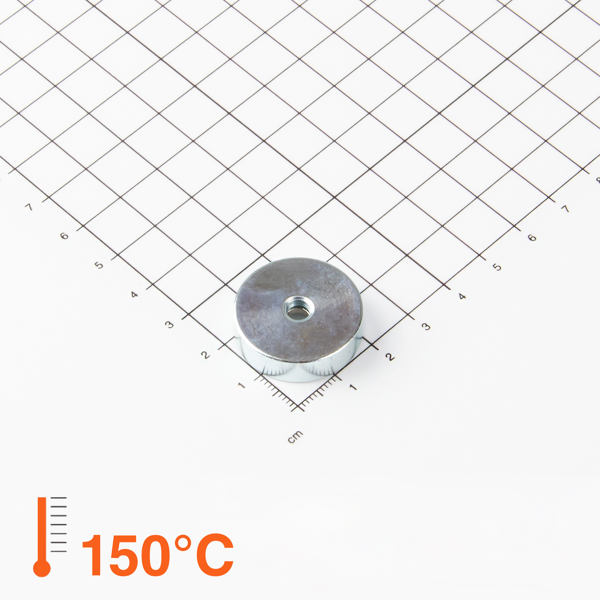 Magna-c Neodym Flachgreifer Ø25x7mm Mit Konischer Senkung Bis 150°c