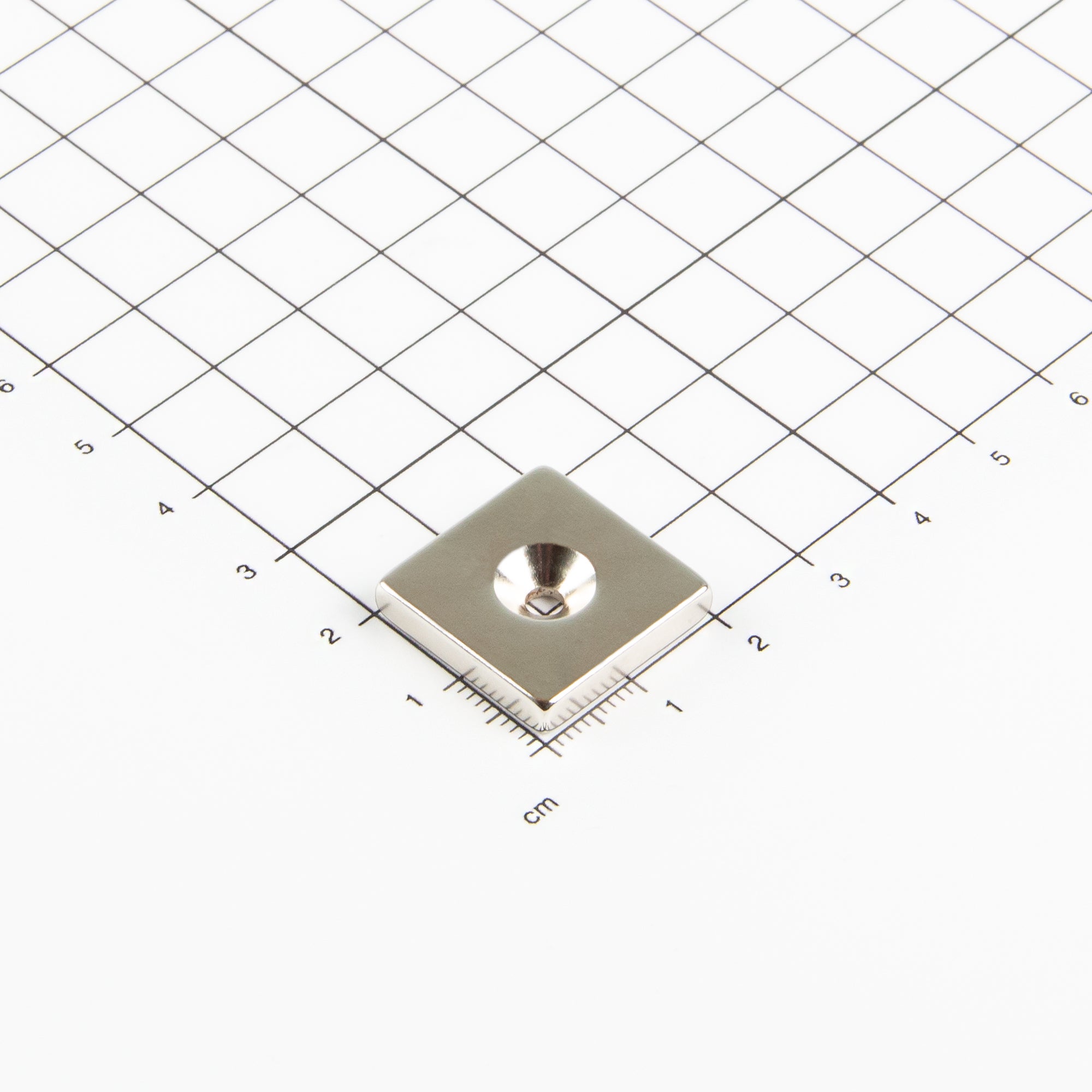 Magna-c Neodym-blockmagnet 20x20x4mm Mit Konischer Senkung