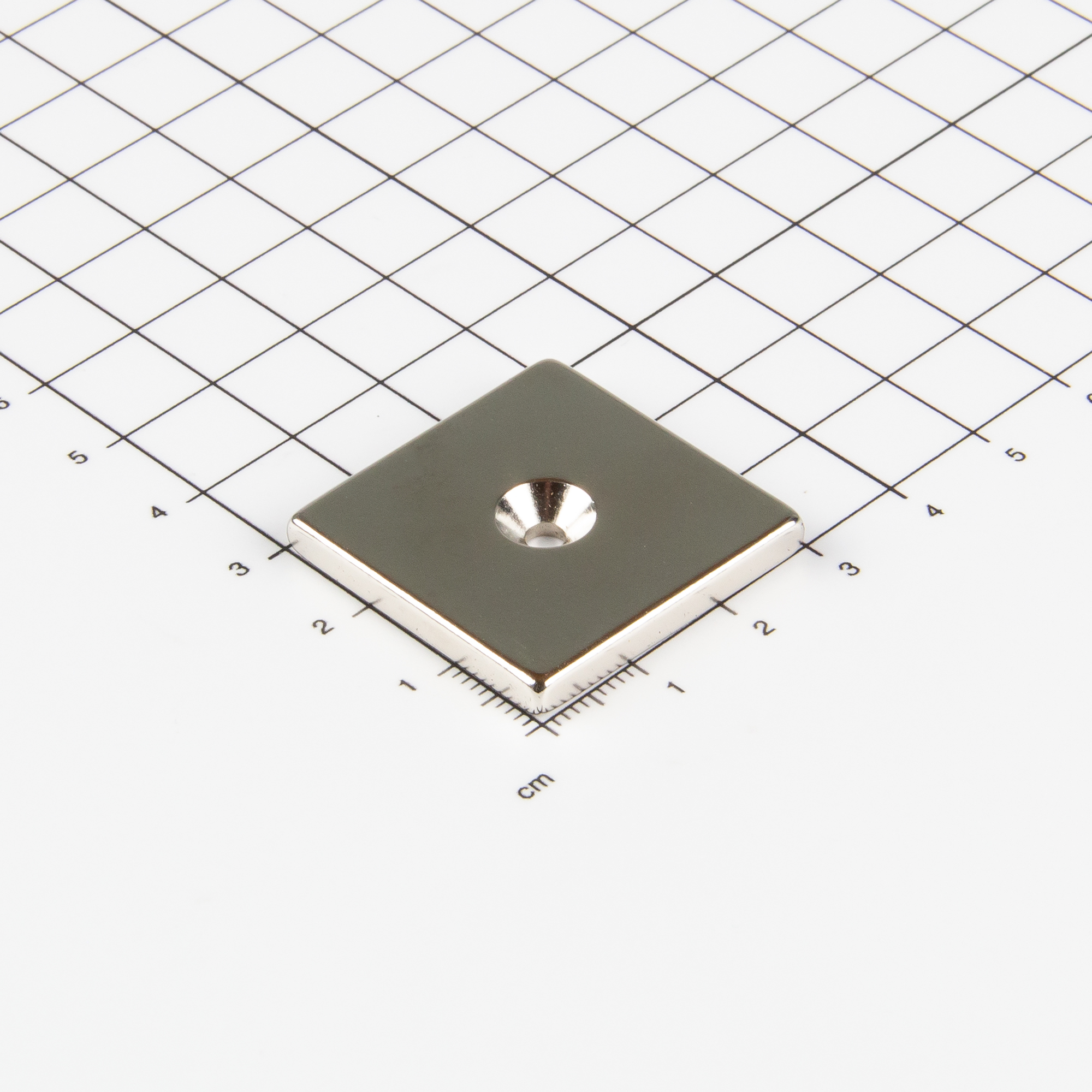 Magna-c Neodym-blockmagnet 30x30x4mm Mit Konischer Senkung