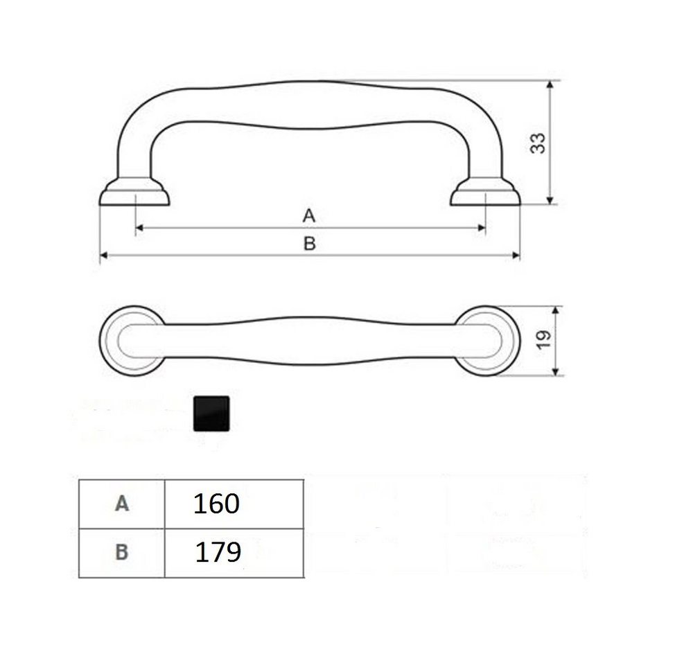 Möbelgriff Schubladengriff Schwarz Matt Serie Uz70 Schrankgriff Türgriff Zamak Bild 2