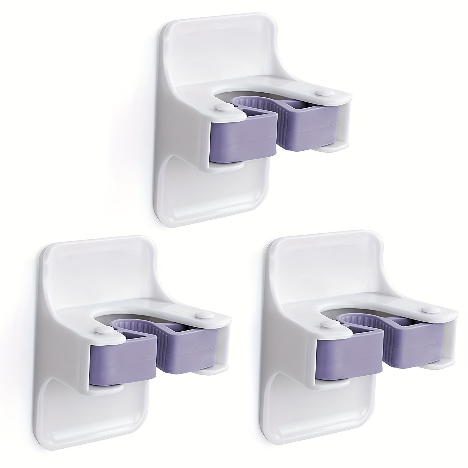 3er Set Klebe Besenhalter Ohne Bohren Wandhalterung Badezimmer Weiß