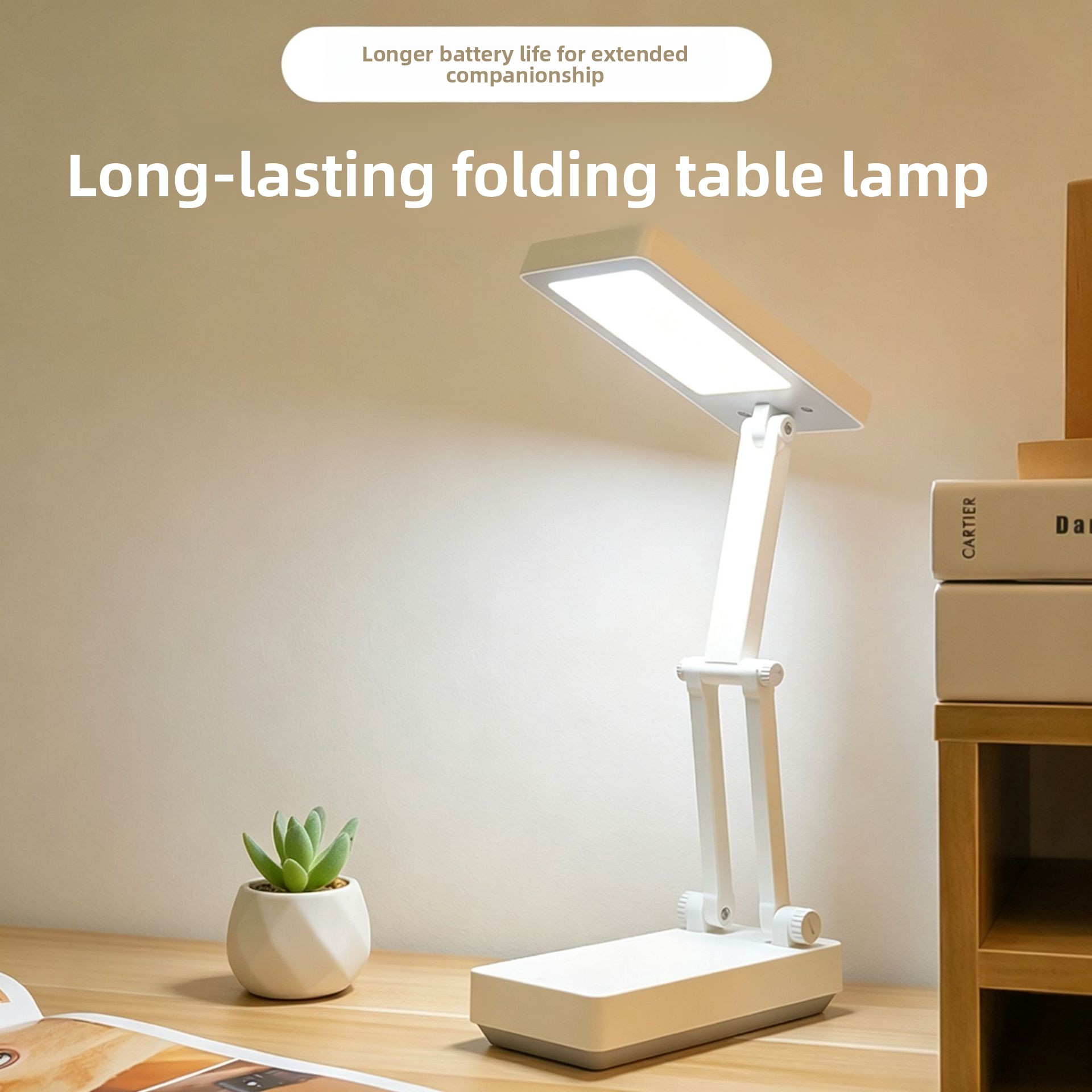 Faltbare Lampe Wiederaufladbar Portabel Augenschutz Langzeit Akku Nachtlicht Wohnheim