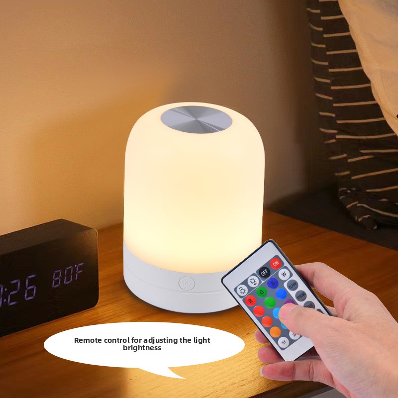Rgb Lampe Kompakt Portabel Wiederaufladbar Schlafzimmer Nachttisch Wohnheim Camping Fernbedienung
