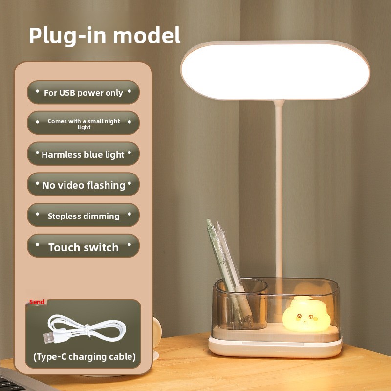 Led Lampe Mit Stiftehalter Für Kinder Nachtlicht Wiederaufladbar Lesen Studium Netzbetrieb