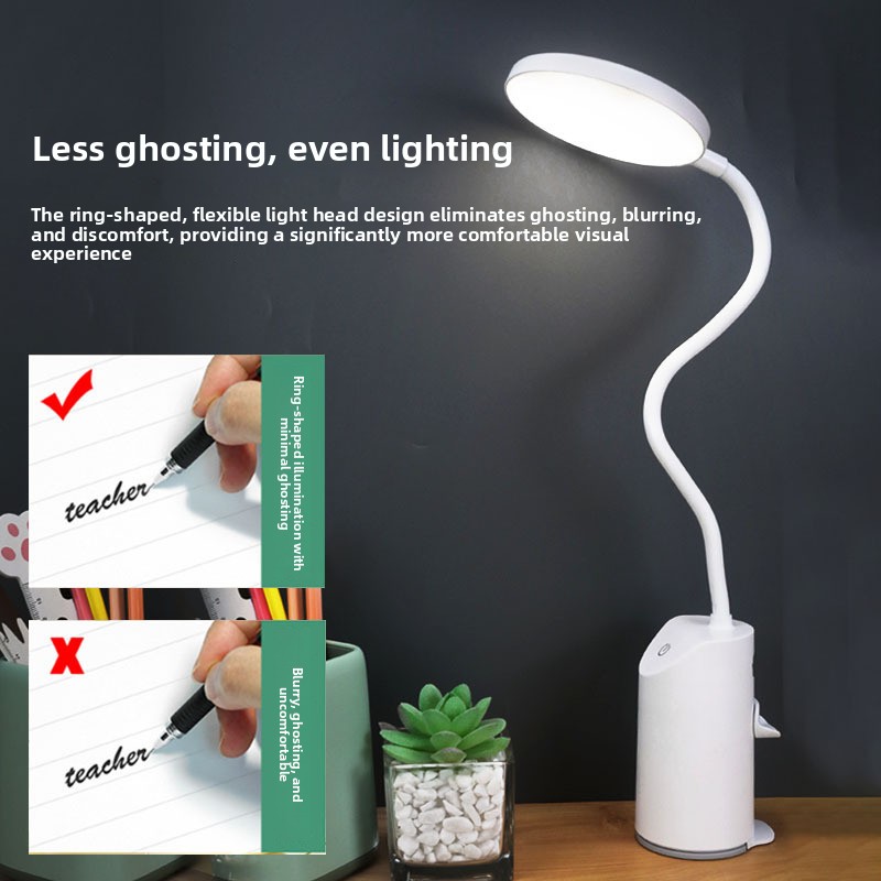 Led Schreibtischlampe Rund Faltbar Portabel Wiederaufladbar Augenschutz Für Studium Und Lesen