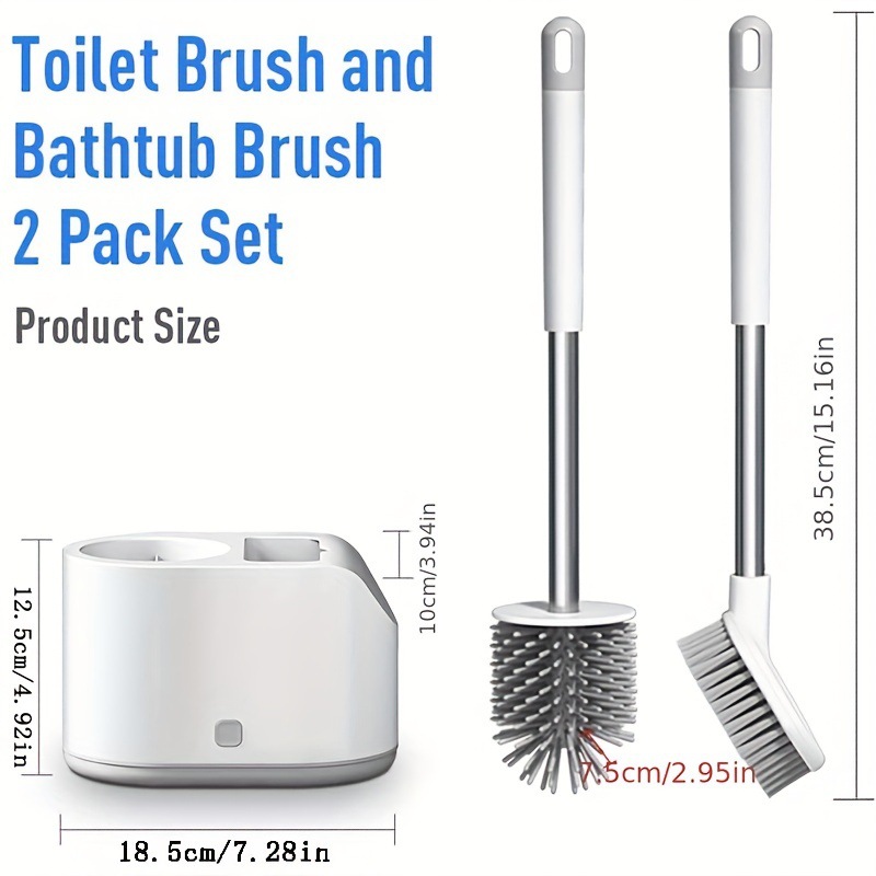 Silikon Wc Bürste Tpr 2 In 1 Langer Griff Wandmontage Toilette Badezimmer