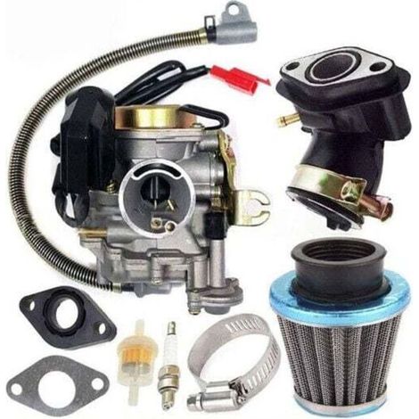 Carburateur 50 Cc 4 Temps Gy6 Haute Performance 139qmb Carburateur Pour Scooter 49 Cc 50 Cc Cyclomoteur Pd18j Carb, Vergaser 50 Cc + Ansaugkrümmer