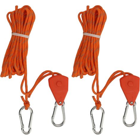 Campingseil Mit Rolle, 2 Stück, Zeltnetz, 5 Meter, Verstellbares Reflektierendes Band Orange, Robuste Campingausrüstung Für Den Außenbereich