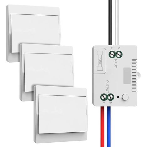 Eu Kabelloser Schalter 230v, Selbstversorgendes Wechselschalter-set Ohne Batterie – Kein Batteriewechsel Erforderlich, Wasserdichter Wandschalter, Steuern Sie Ihre Lampe Aus Bis Zu 200 M Entfernung (3