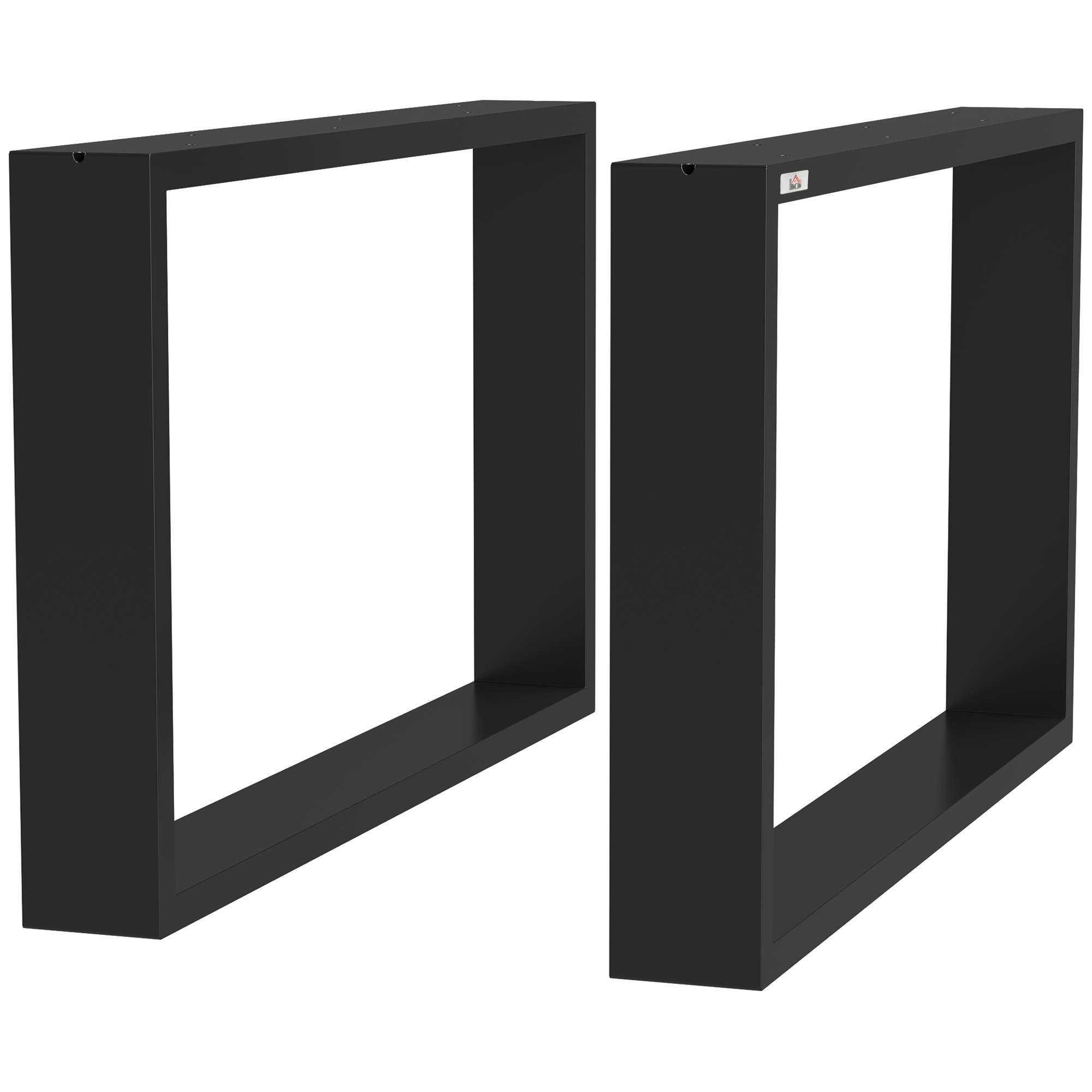 2 Tischbeine Rechteckig Industrie-stil Stahl, Bis 60 Kg, 70x8x41 Cm, Schwarz