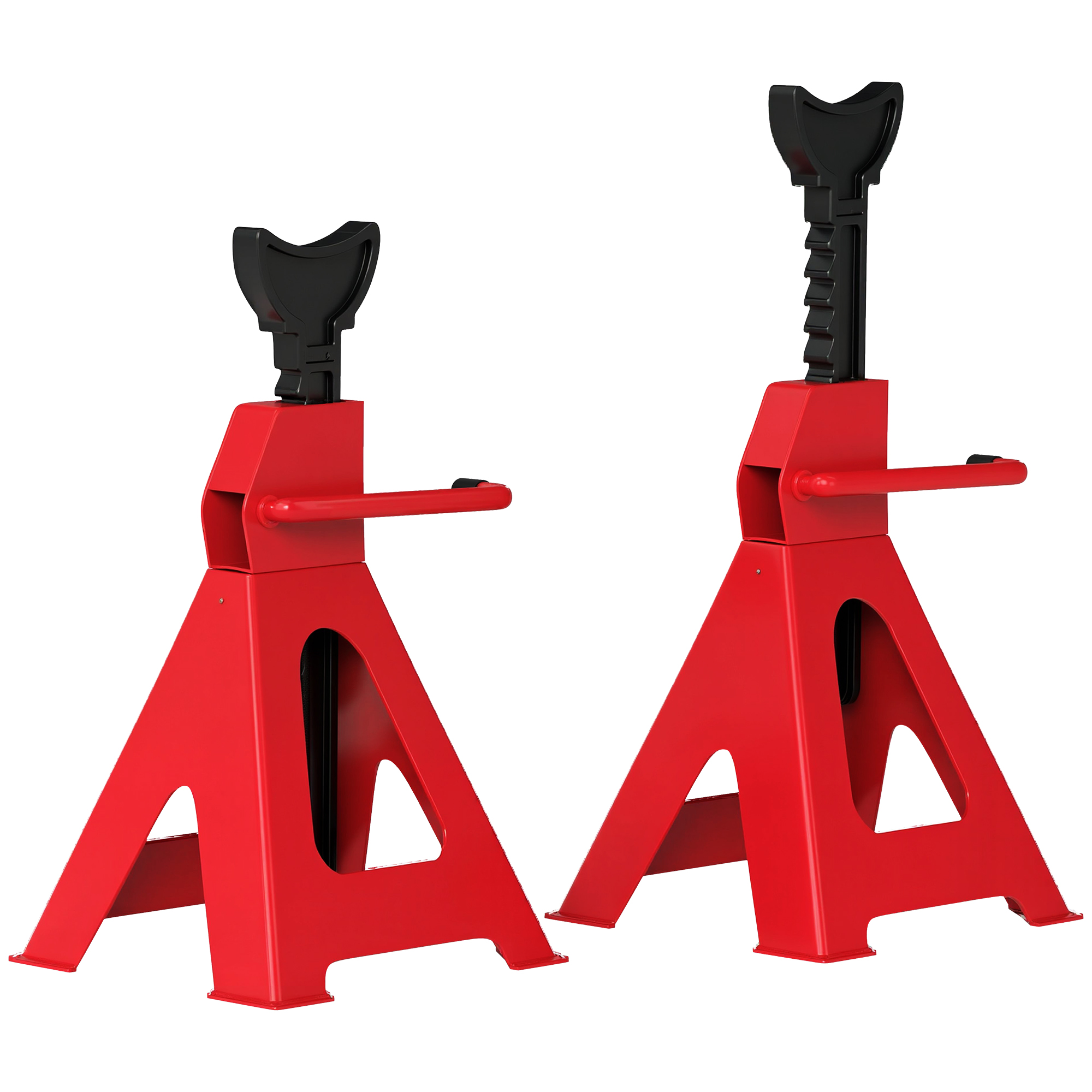 2 Unterstellböcke Auto, Je 3 T, Höhenverstellbar 29-42,5 Cm, Stahl Und Gusseisen, Rot