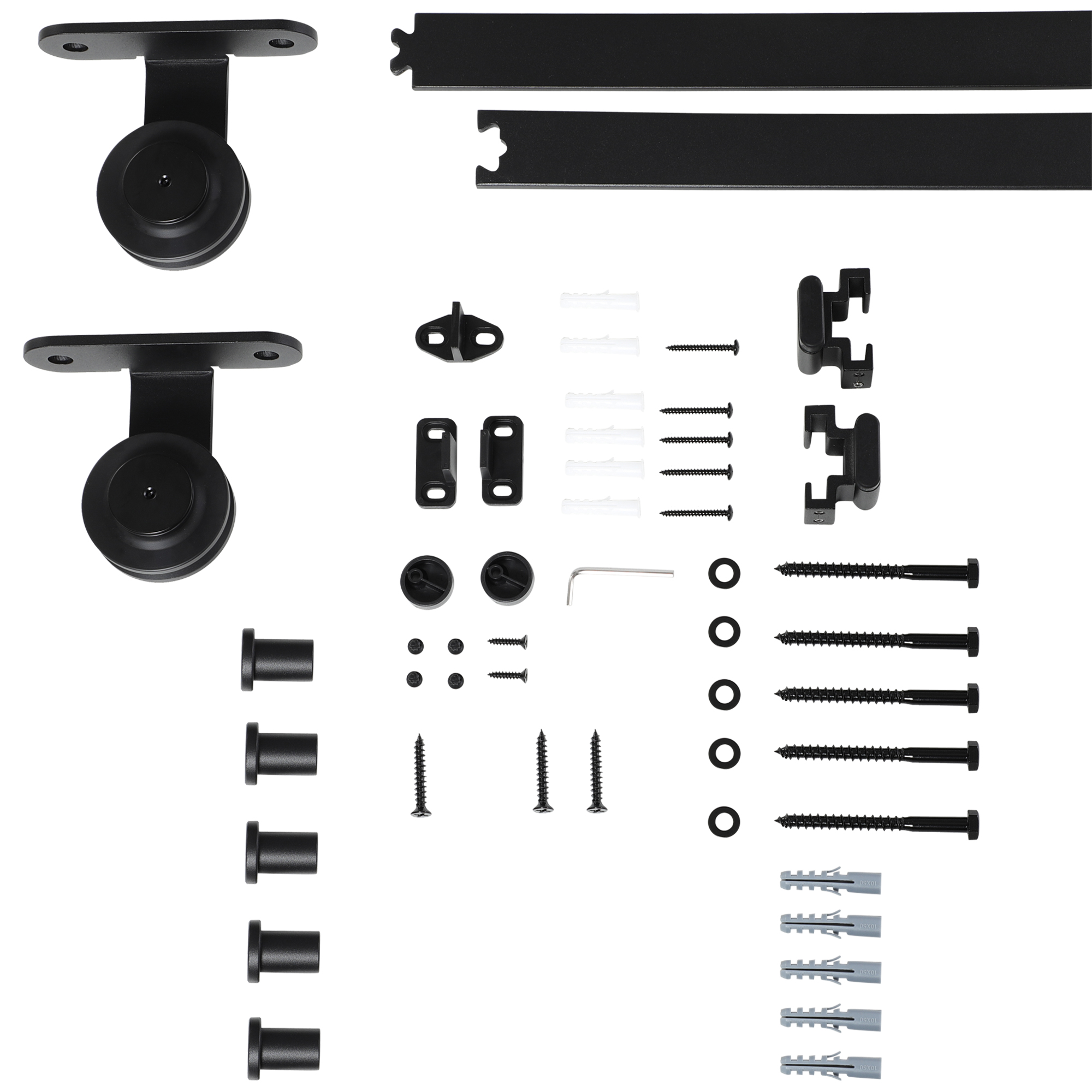 200 Cm Schiebetür-beschlag, Schiene 100 Cm Breit, Türstärke 35-45 Mm, Bis 100 Kg