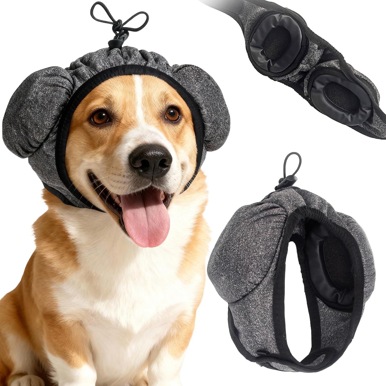 Hunde-ohrenschützer, 28 Db Geräuschdämpfende Hunde-ohrenschützer Für Feuerwerk Und Fellpflege, Verstellbare, Flatterfreie Ohrenschützer Für Hunde (kopfumfang 35-55 Cm)