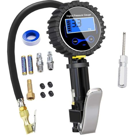 Digitales Reifenmanometer 250 Psi, Hochpräzise Digitale Reifendruckanzeige Mit Füllpistole Für Auto, Motorrad Und Fahrrad, 2 Aaa-batterien, Lcd-bildschirm
