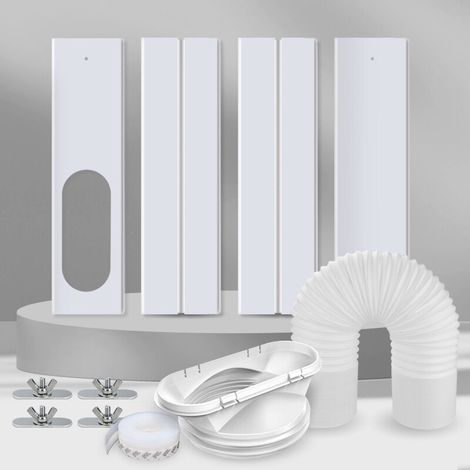 Cainda Kit Für Fensterlüftung Für Tragbare Klimaanlage, Fensterverschluss Für Abluftschlauch Der Klimaanlage Mit Durchmesser 13/15 Cm (5/5,9 Zoll), Verstellbare Länge 43–140 Cm (17–55 Zoll)