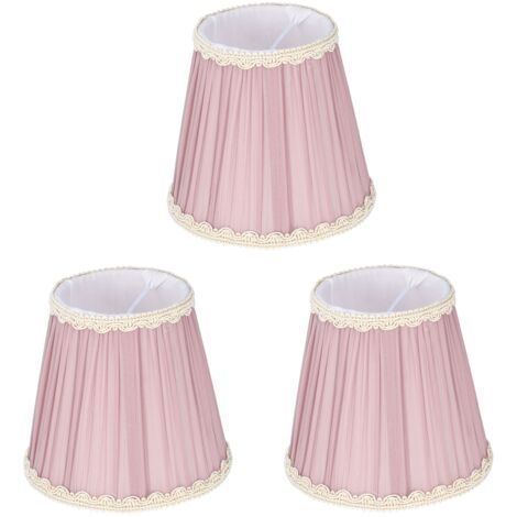 Abat-jour En Tissu E14 À Clipser, 3 Pièces, Pour Lustre À Bougie, Lampe Murale, Lampe De Table, Décoration Intérieure (violet Clair)