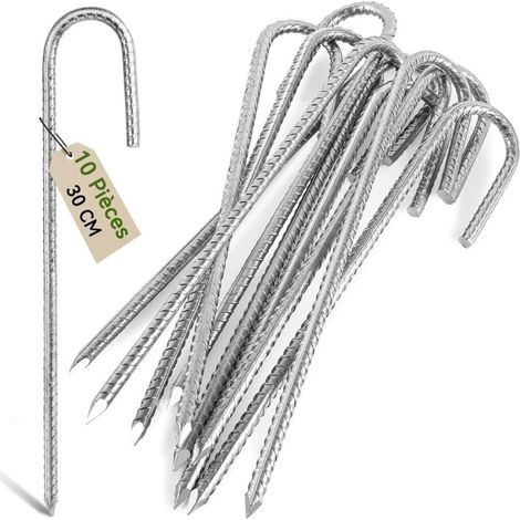 30 Cm Robuste Verzinkte Stahl-erdanker Mit J-haken, Rostbeständig – Geeignet Für Trampolin-zelte, Camping, Garten, Unterstände Und Schaukeln