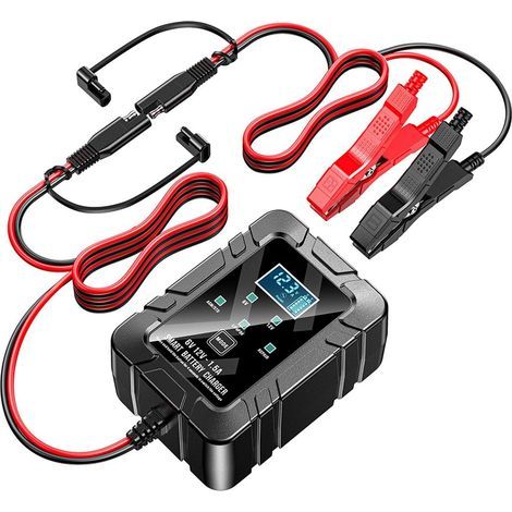 6 V/12 V Ladegerät, Intelligentes Automatisches Ladegerät, Erhaltungsladegerät, Reparatur- Und Entschwefelungsgerät Für Autobatterien, Geeignet Für Autos, Boote, Motorräder, Rasenmäher, Spielzeugautos