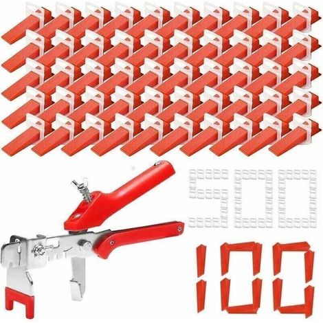 Kachelnivelliersystem Mit 500 Klemmen Für 2 Mm Fliesen, 100 Wiederverwendbare Nivellierkeile Und 1 Fliesenzange Zum Verlegen Von Fliesen An Wand Und Boden – 60