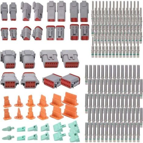 Kit De Connecteurs Gris Deutsch Dt 188pièces Séries Avec 16 Contacts Solides Dans Des Configurations À 2, 3, 4, 6, 8 Et 12 Broches, Automobiles