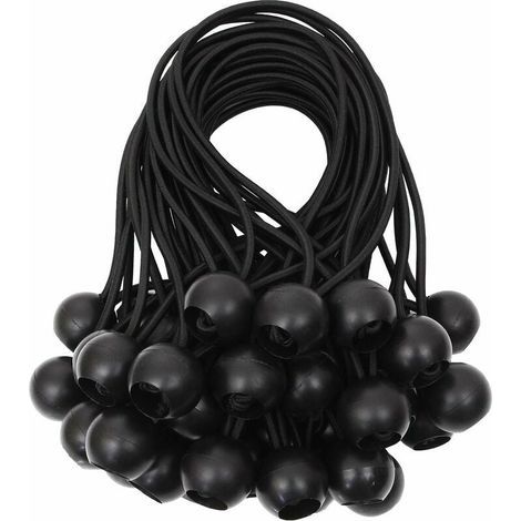 Spannseil Spannseil Mit Kugel, Elastisches Gummispannseil Für Banner, Plane, Pavillon, Zelt, Vorhänge, Verlängerungsgurt, Planenhalter Weiß, 15 Cm (schwarz, 40 Stück)