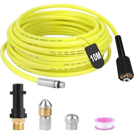 Hochdruckreiniger-schlauch 15 M, 180 Bar, Flexibler Rohrreinigungsspiralenschlauch, Hochdruck-rohrreinigungsschlauch Mit 2 Düsen-adaptern Für Kärcher K2–k7 Hochdruckreiniger